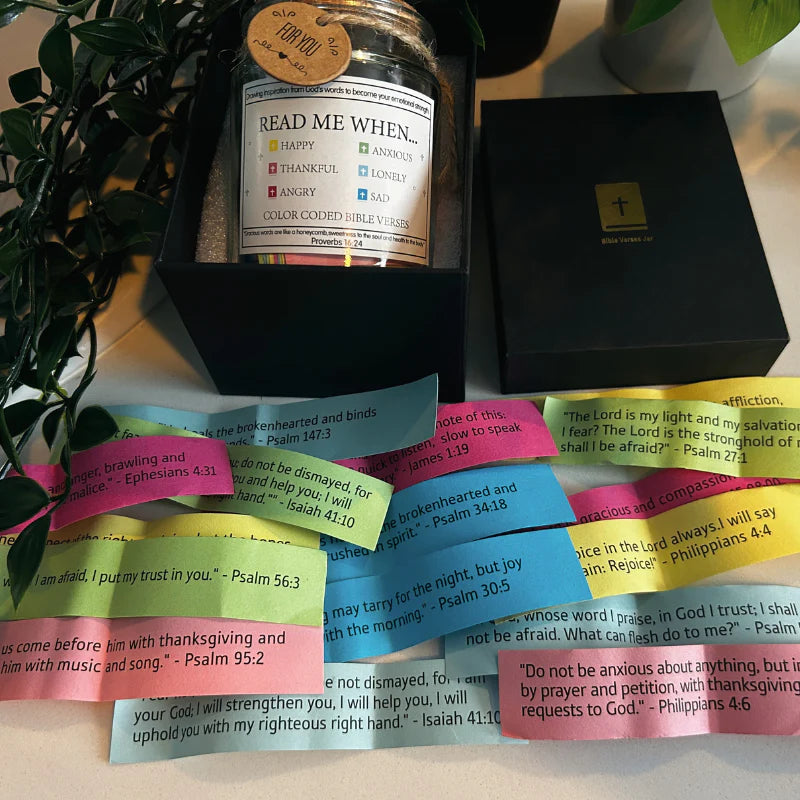 Handmade 90 Day Bible Verse Jar (Gift Box Included)